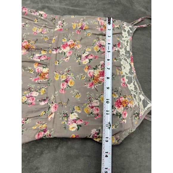 American Rag Floral Lace High Low Dress Cottagecore Boho Cotton Fit flare sz S - Picture 10 of 12